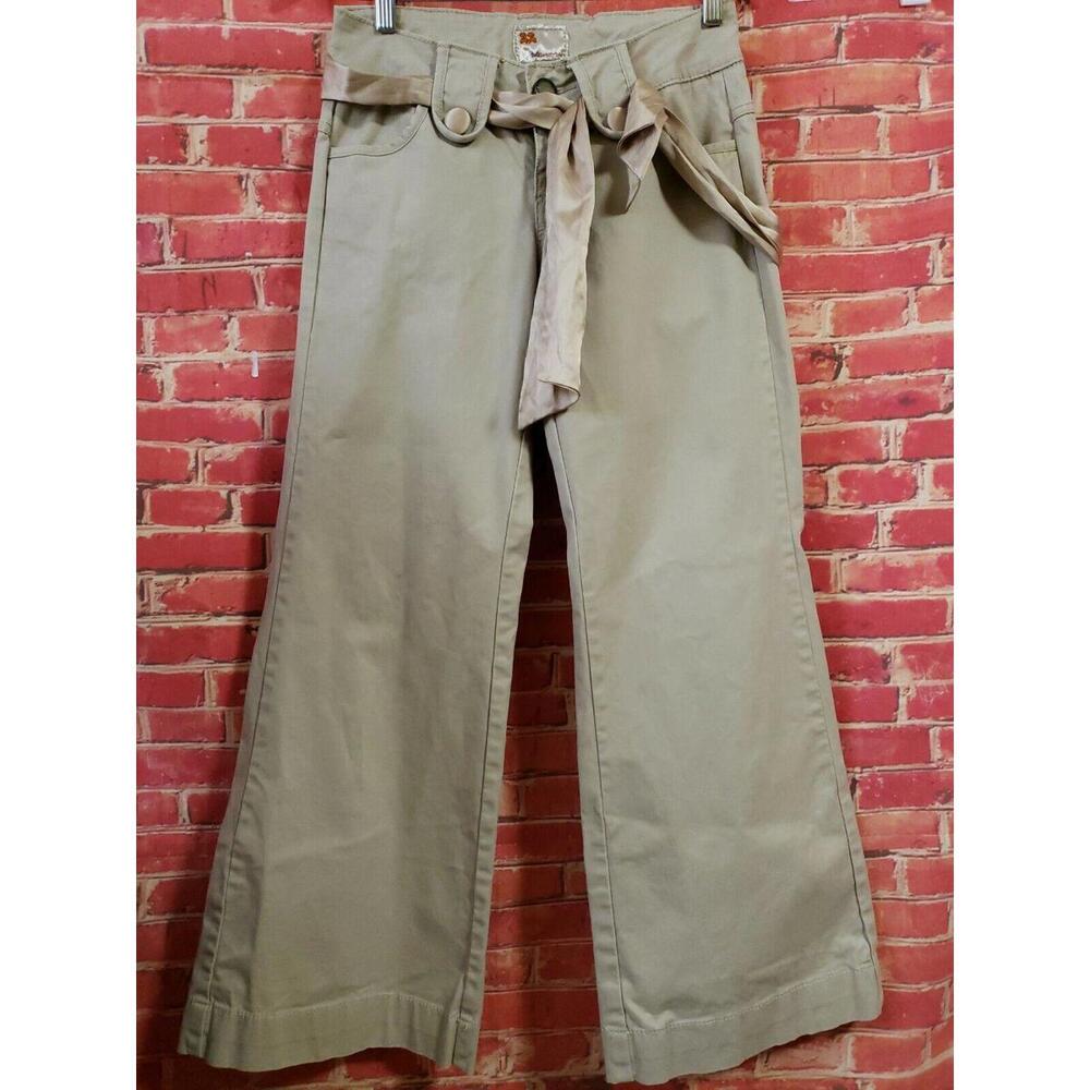 Twill Twenty Two Women's Wide Leg Pants size 25 beige cotton Blend (B3) - Picture 3 of 7